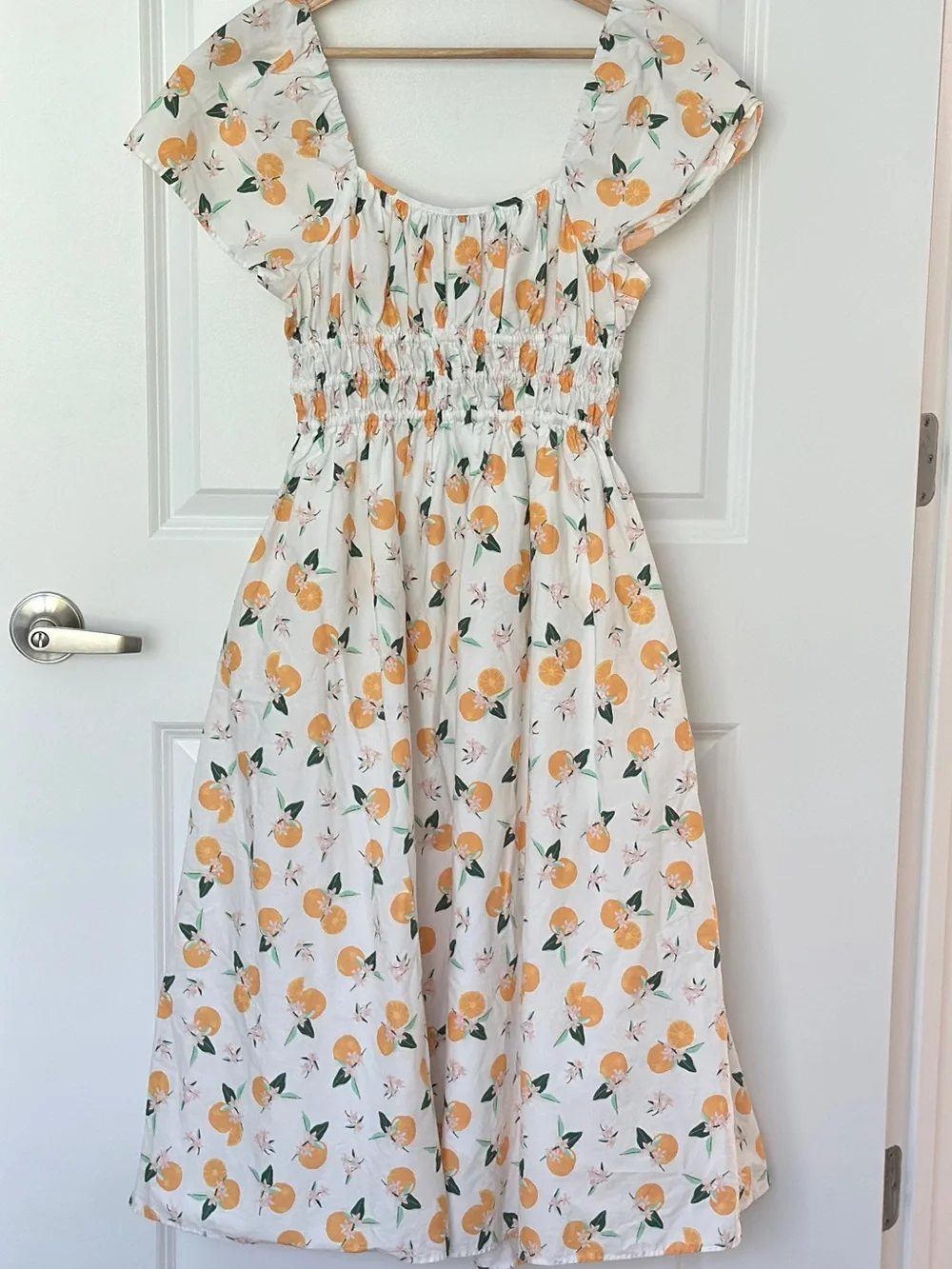 kate spade Orange Toss Cotton Midi Sundress